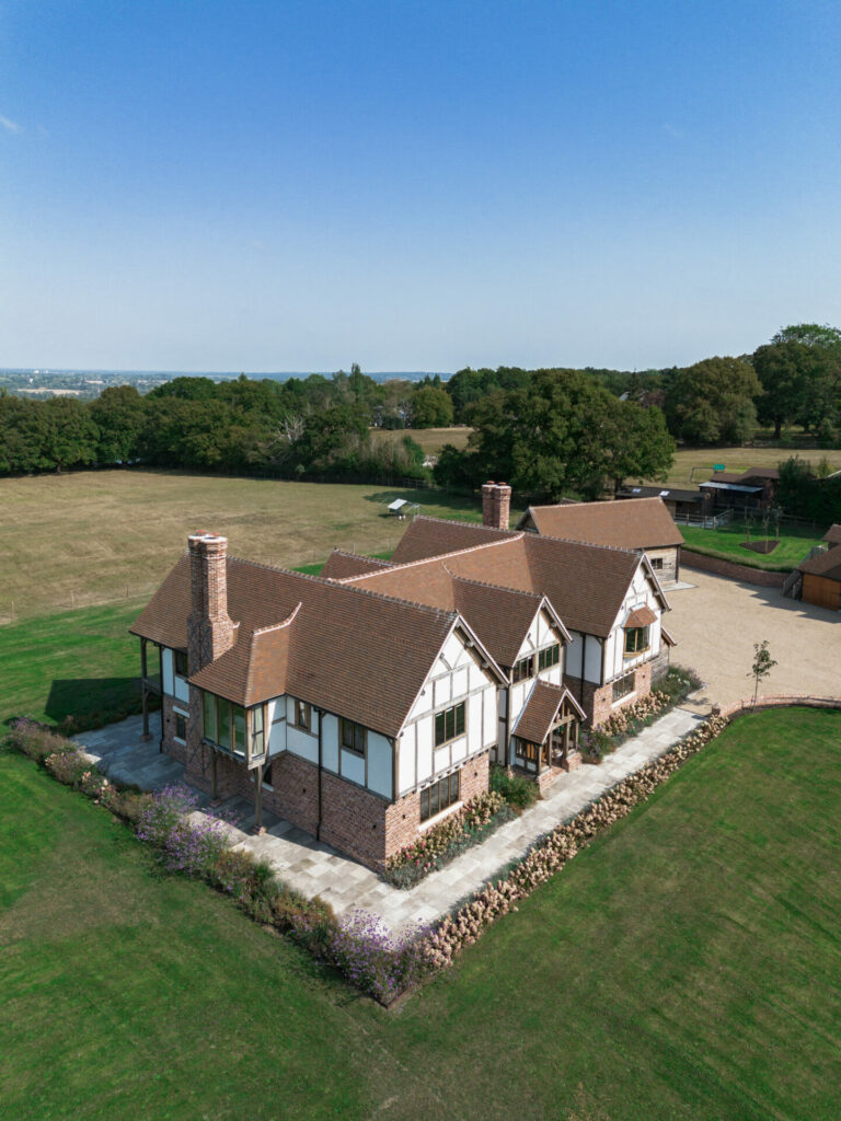 Oak frame country home in the countryside