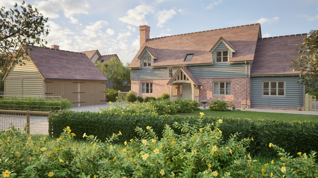 CGI of an oak frame cottage