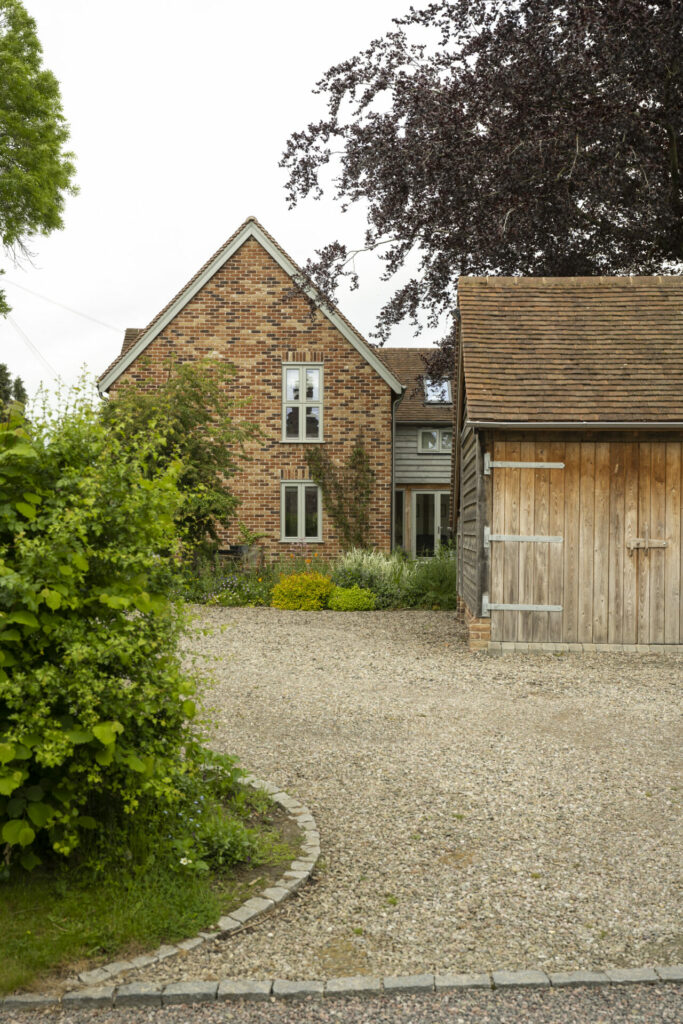 Country home with gravel driveway