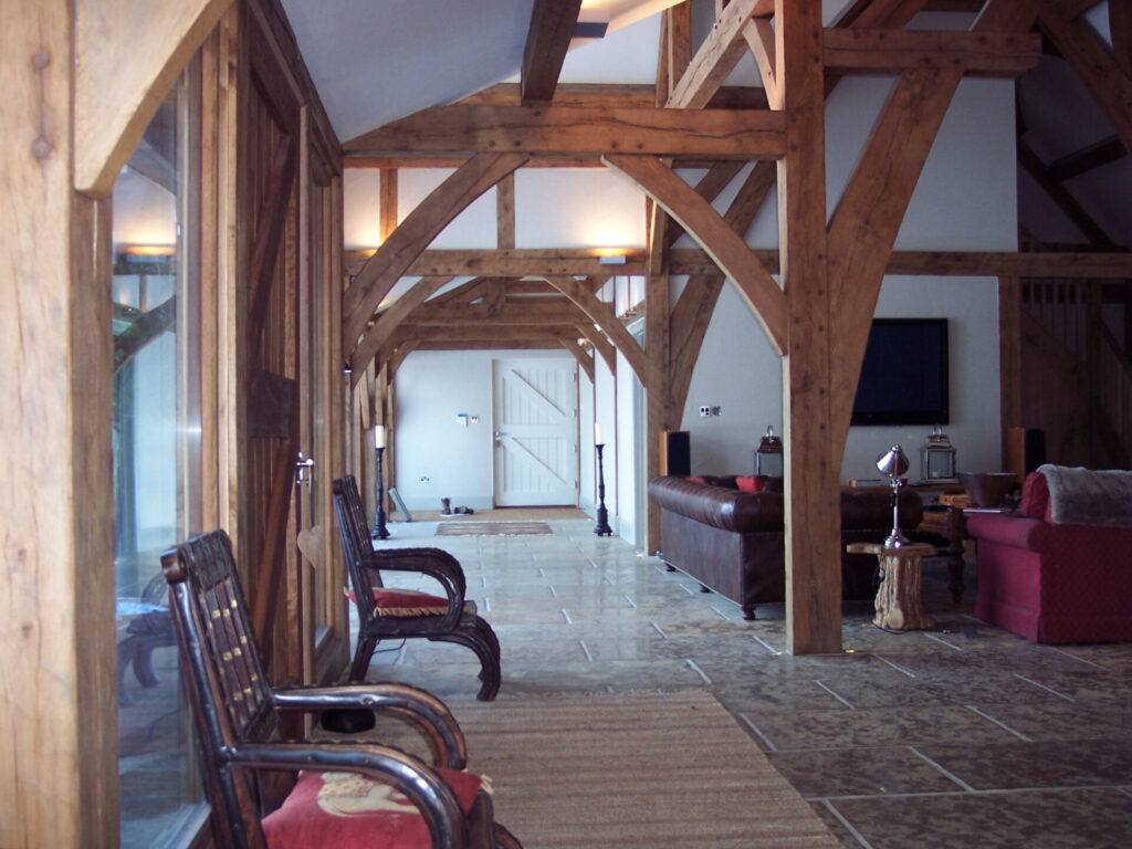 House interior with oak beams